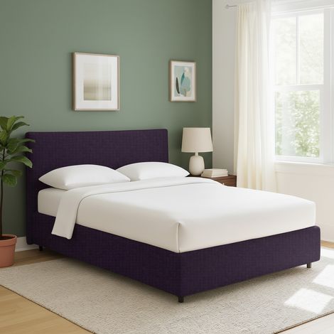 Letto Singolo Louth, Sfoderabile, Contenitore Made in Italy, Viola (1/5)