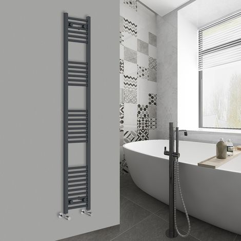 WarmeHaus Straight Anthracite Bathroom Ladder Radiator 1800x300mm (1/5)