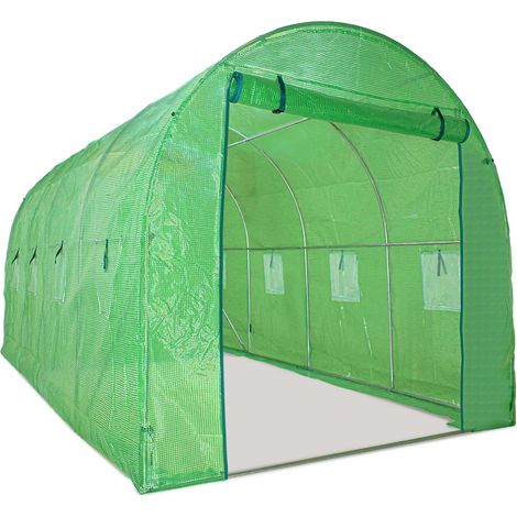 Gewüchshaus 2,5x4 m mit Tunnelstruktur aus verzinktem Stahl und PE-Netzabdeckung. Gewüchshaus 10sqm 250x400x190cm