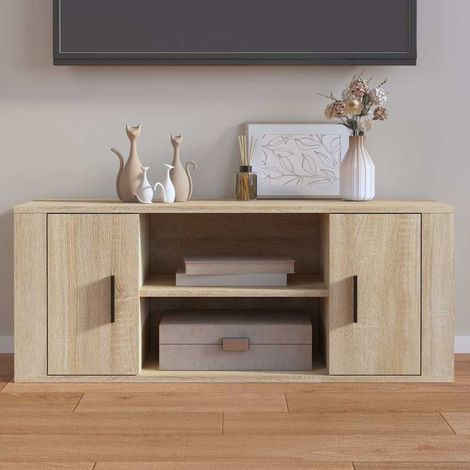 vidaXL TV Cabinet Sonoma Oak 100x35x40 cm Engineered Wood (1/5)