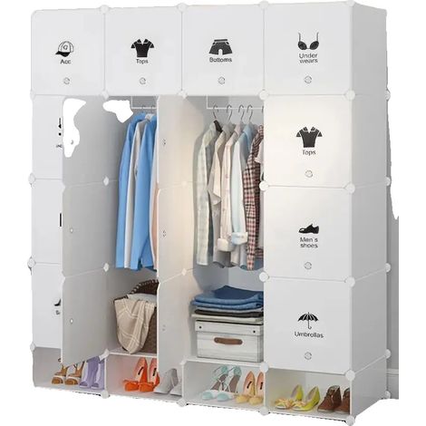Armario, diseño multifuncional, fácil montaje, blanco. (1/2)