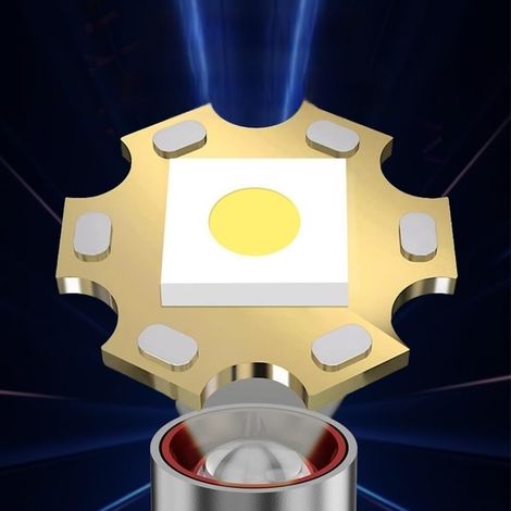Lampe frontale LED rechargeable avec affichage numérique zoomable 800 mAh pour randonnée, course à pied, escalade, lumière blanche brillante jusqu'à 500 m de visibilité (B) (1/5)