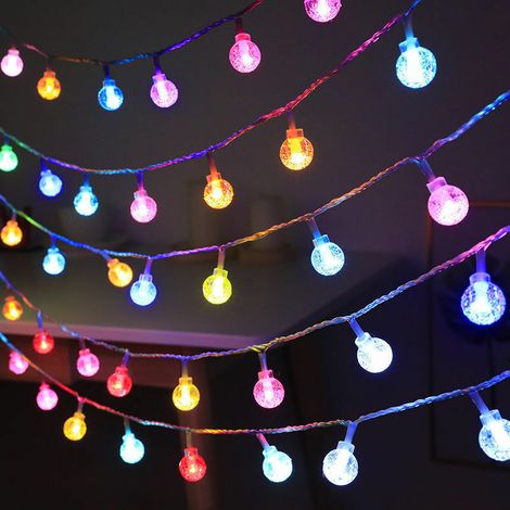 Guirlande Lumineuse Boules,6M 30 LED Guirlande Extérieure et Intérieur, lumières colorées et 8 modes, USB Guirlande LED avec Télécommande, Lumière Déco pour la Fête, Noël, Mariage, Maison, Jardin Lefo (1/5)