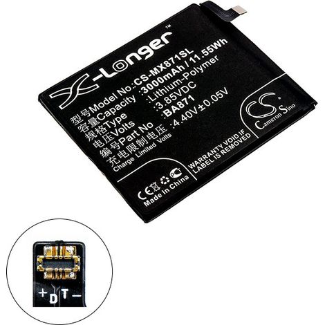NX - Batterie téléphone, smartphone, GSM pour Meizu 3.85V 3000mAh - BA871 (1/2)