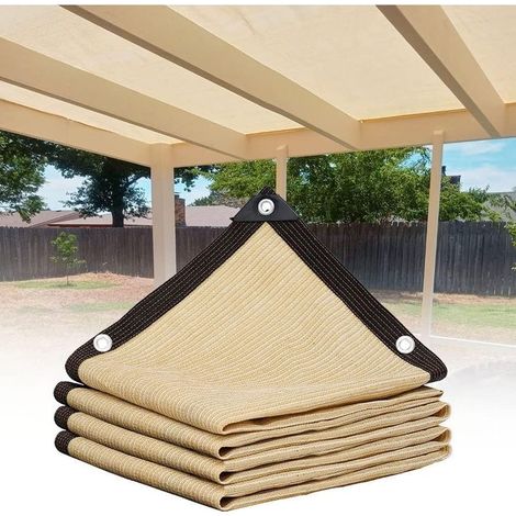 Toile d'ombrage rectangulaire beige 90 % UV, respirant, pour pergola, serre, jardin, piscine – 3 m x 5 m (1/5)
