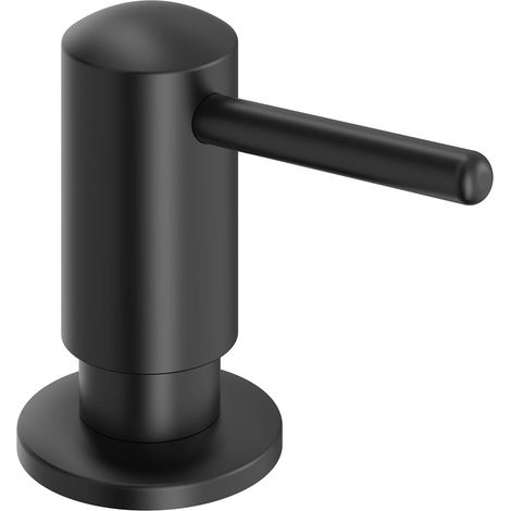 Distributeur de savon liquide, finition noir mat, design moderne et épuré, pour salle de bain, cuisine et WC (1/2)
