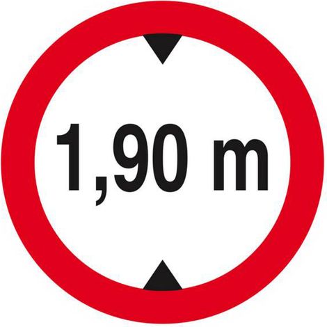 Starres Schild VERBOTEN FÜR FAHRZEUGE ÜBER 1.90M HÖHE D.300mm TALIAPLAST - 622273
