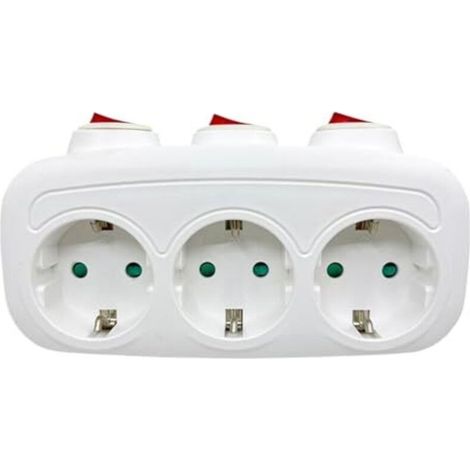 Adaptateur pour prises européennes Multiprise murale – multiprise 3 ports, convertisseur international pour recharger vos appareils dans le salon, la cuisine, la chambre, la maison, (1/5)