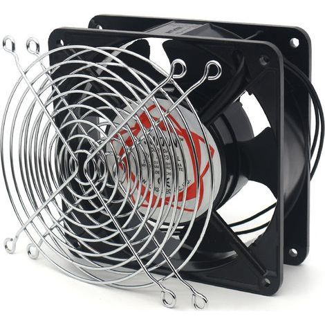Ventilador axial Enowelir para insertos de chimenea, empotrable, resistente a altas temperaturas, con aspas metálicas, silencioso y de aplicación universal. 120 x 120 x 38 mm (1/3)