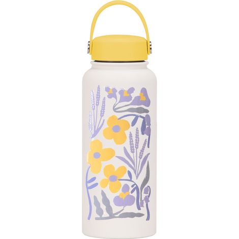 Gourde Isotherme Sport 2025 1L Grande Capacité Portable Poignée Large Ouverture Impression pour Femme (1/5)