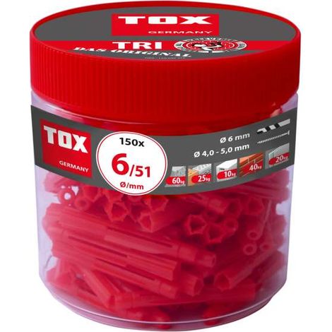 TOX Allzweckdübel Tri, 6x51 mm, in Runddose, 150 Stück