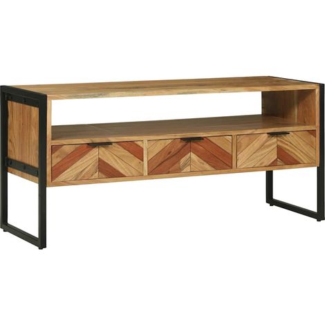 Meuble TV,Banc TV,Armoire TV Marron 100 x 35 x 50 cm Bois d'acacia massif CFW129098 (1/5)