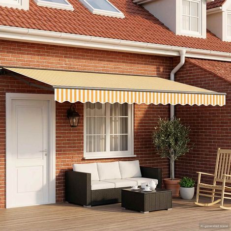 Toldo Retráctil Eléctrico Amarillo, , Antracita 4 x 2 m