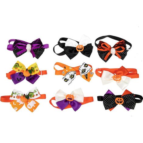 Collares decorativos para gatos de Halloween, collares para mascotas para fiestas de Halloween (9 unidades) (1/5)