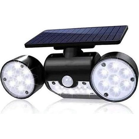 Lampe Solaire - Non spécifié - Double Tête - Détecteur de Mouvement - Étanche - Rotation 360° APPLIQUE EXTERIEURE (1/4)