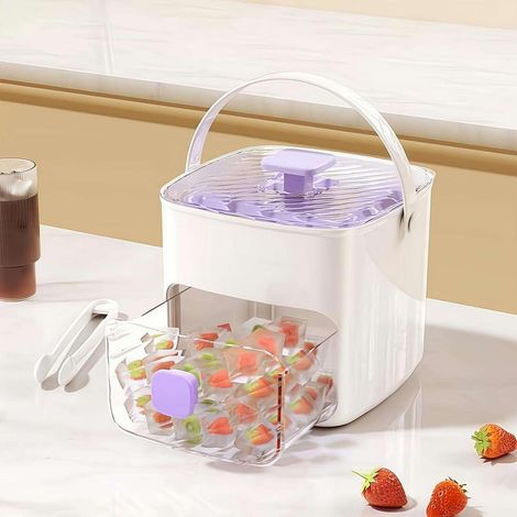 Machine à glaçons portable à double plateau avec sac isotherme et couvercle facile à presser, plateaux en silicone, compte, produit 48 glaçons, machine à glace d'extérieur stocke plus de 50 cubes pour (1/5)