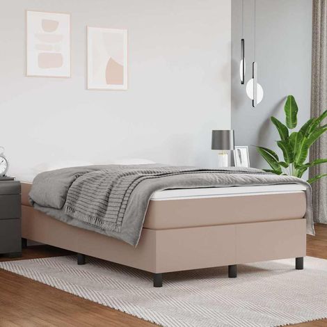 Estructura Estructura de cama con somier cuero sintético capuchino 120x200cm (1/5)