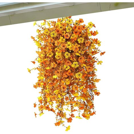 Fleurs Artificielles d'automne Bouquet Réaliste 70 cm Résistant aux UV Fleurs d'Automne Extérieur Pour Porche Patio Clôture De Jardin Balustrade De Balcon Décor De (1/5)
