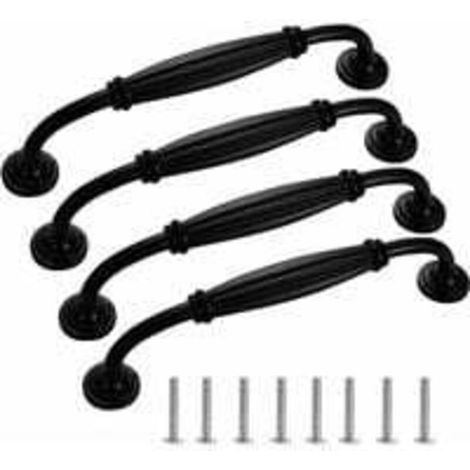 pcs Poignée Baton De Porte Meuble,Noir Baton Cuisinepoignées de placard Tiroir Chambre Meubles Tirer Entraxe de trous 128mm (1/4)