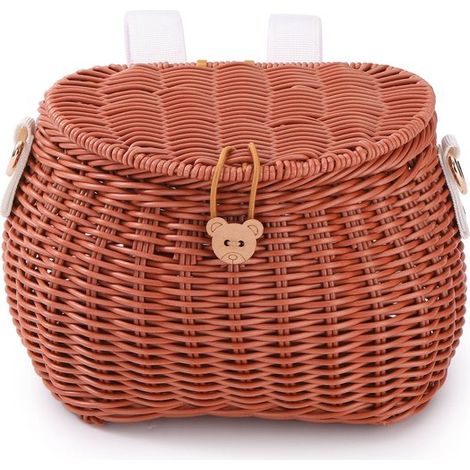 Cesta de bicicleta infantil resistente con tapa y correa ajustable para el hombro - Apta para niñas y niños (1/5)