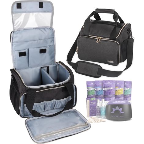 Kit de Transport Universel pour épilation Cire Compatible avec Tress Wellness – Organiseur Portable pour Chauffe-Cire, Grains et Accessoires (1/5)