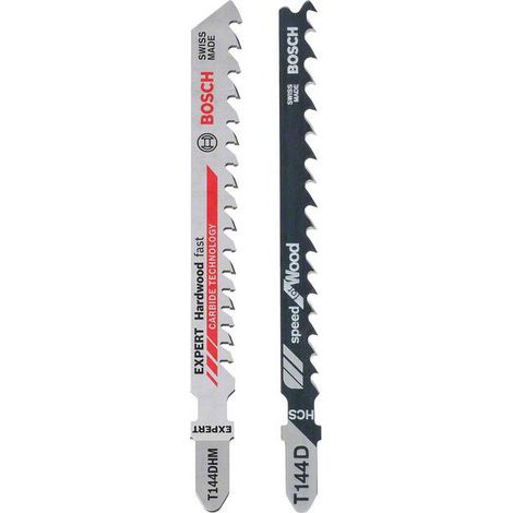 Set di lame per seghetto alternativo Bosch: T 144 D + 1 EXPERT 'Hardwood Fast' T 144 DHM , 25 pezzi - 2608665202 (1/2)