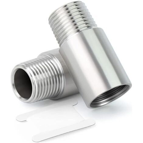Pair 2 Pcs 50mm 3/4\" Femelle x 3/4\" Male BSP Nipple Cast Pipe 304 Stainless Steel Pipe Fittings (1/5)