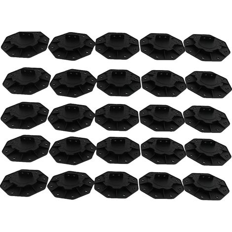 Pied de support de terrasse, réglable en hauteur de 18 à 30 mm, capacité de charge 400 kg, poids 0,86 kg, adapté pour terrasses en WPC ou en bois, matériau en polypropylène (1/5)