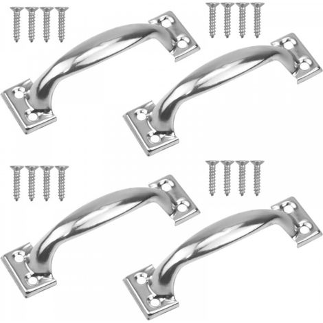 98mm-Poignées Cuisine,Poignées de Porte Cuisine Armoire 4Pcs Meubles Poignée Tire Avec Vis pour Cuisine Chambre Placard Tiroir (Argent) (1/4)