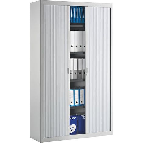 Armoire métal à rideaux démontable Classique H 200 x L 120 cm unicolore - Gris clair - Maxiburo