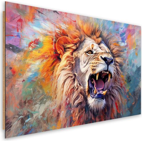 Deco panel print, Fierce Lion Abstraction - 100x70 (1/5)