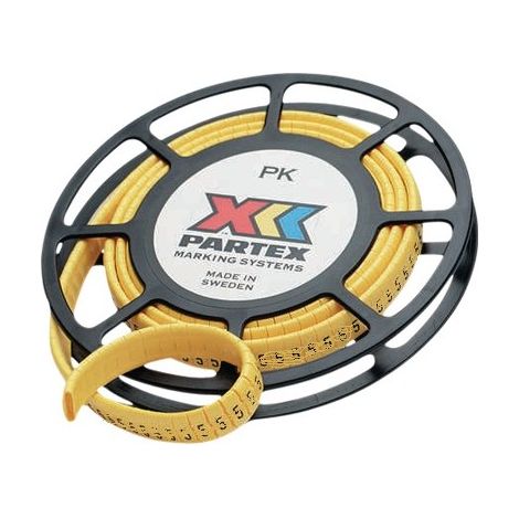 Partex PK-20004SV40.F - 500 x PK 2/4 cable markers - letter "F" - diam 5-6.5mm - Yellow
