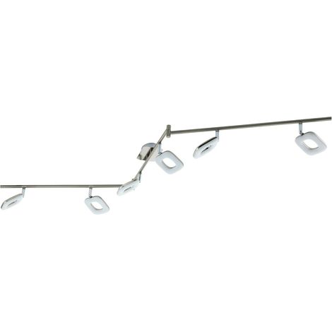 EGLO Deckenlampe Litago, 6-flammige Deckenleuchte mit verstellbaren Spots, Deckenstrahler aus Metall in Nickel-matt, Wohnzimmerlampe warmweiß (1/2)