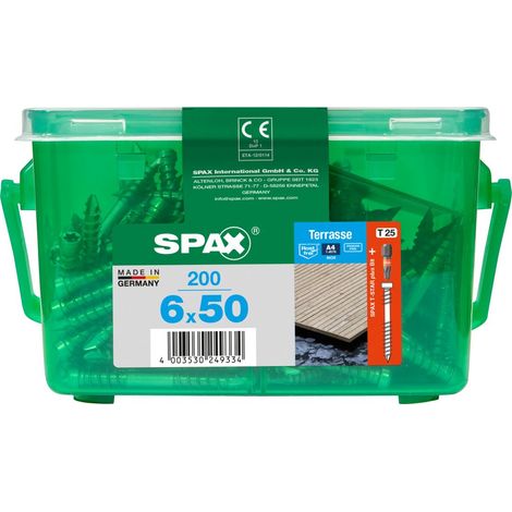 Spax Terrassenschrauben 6.0 x 50 mm TX 25 - 200 Stk. Terrassenschrauben & Dielenschrauben (1/2)