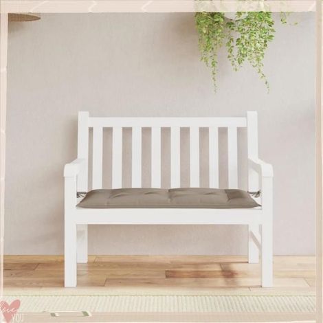 361819 Coussin de banc de jardin taupe 110x50x7 cm tissu oxford (1/5)