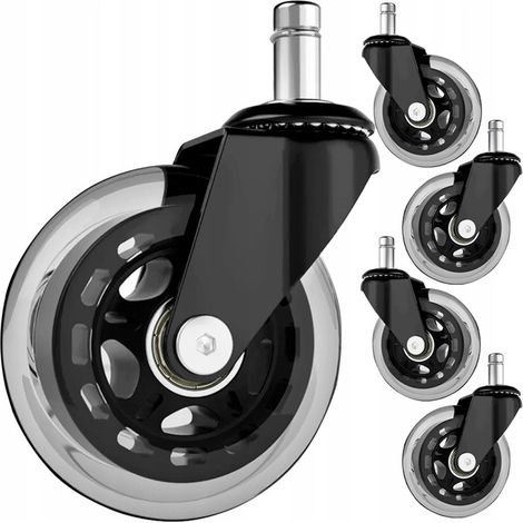 Confezione da 5 rotelle per sedia da ufficio - 11 mm