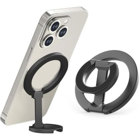 Anneau Telephone Portable Magnétique Pliage sur Tout Le Pourtour Support Telephone Mince et Portable Réglable Convient pour Le Bureau la Cuisine Regarder des Vidéos (1/4)