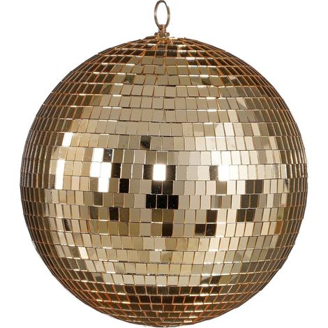Boule à Facettes de Noël en Verre Miroir Champagne Ø 25 cm - Suspension Festive pour Intérieur - PANGIVO (1/4)