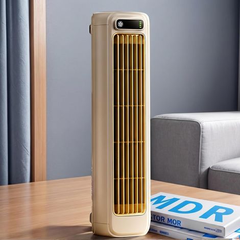 Rafraîchisseur d’air portable USB climatiseur personnel 3 vitesses LED pour bureau chambre(Beige) (1/5)