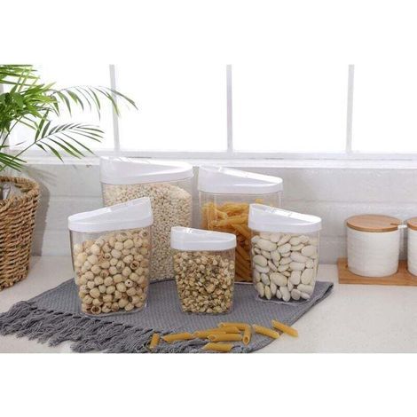 5 Pièces Transparent Boîte Alimentaire Hermétique de Rangement Conservation à Céréales Fruits Secs-Fei Yu (1/4)