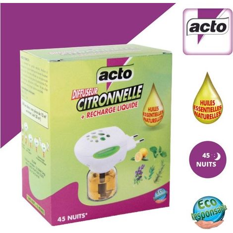 Elektrischer Diffusor mit Citronella-Flüssigkeitsnachfüllung, ACTO ACTO