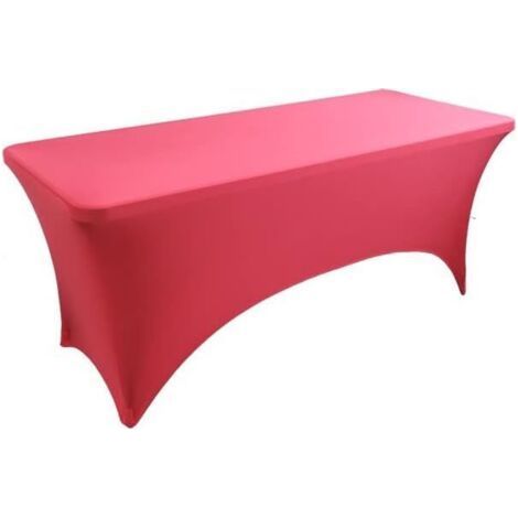 Nappe Extensible Rectangulaire Ajustées, Nappe de Fête en Élasthanne pour Cocktail Anniversaire Mariage Événement, Couverture Table Pliante, Lavable et Infroissable (Rouge,183x76x76cm) (1/4)