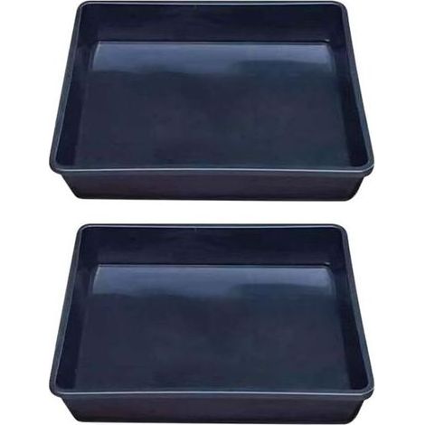 Lot de 2 soucoupes carrées en plastique de 22,5 cm pour pot de fleurs - Plateau de réception et de drainage pour fleurs - Plateau d’égouttement pour semis - Plateau de drainage pour jardin (1/5)