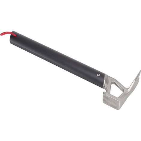 Marteau léger en aluminium 31cm, manche en alliage, tête en acier inoxydable noir - arrache-piquet pour tente camping randonnée (1/5)