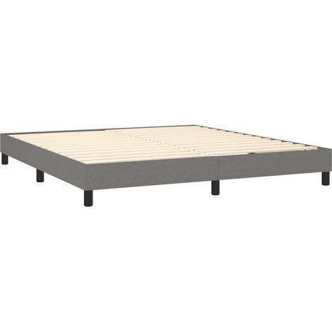 Somier de láminas sobre patas estructura de cama 160x200 cm tela gris oscuro TDL0207127