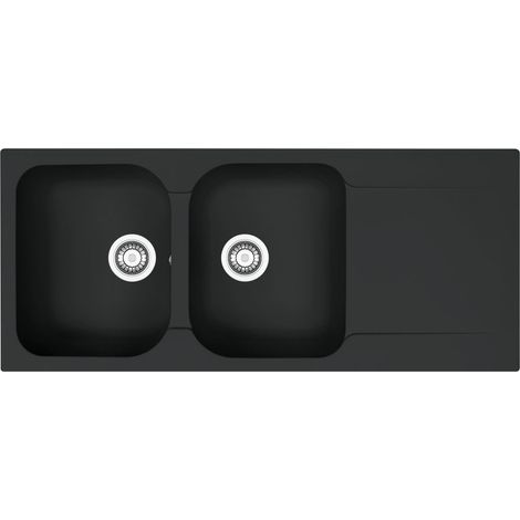 Évier Kite Fradeko - KITE 621 - noir - 1160 x 500 x 210 mm - sous-meuble 80 cm - vidage manuel - Franke (1/2)