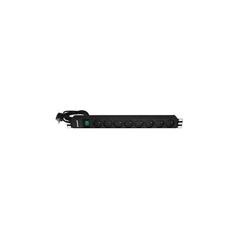 bandeau 19 pouces - 8 prises ute - avec interrupteur bipolaire lumineux - gigamédia b8pi