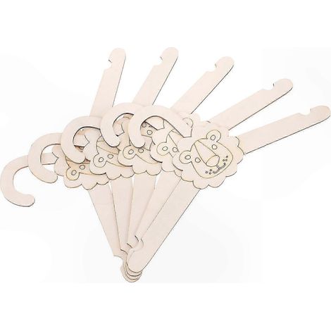 Cintres en bois jaune clair pour vêtements de bébé, lot de 5, joli design pour organiser le dressing des enfants (1/5)