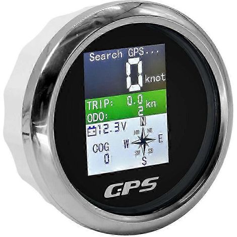 Compteur de vitesse GPS 85 mm, écran TFT étanche, tachymètre numérique, avec antenne GPS, compatible avec les voitures, les bateaux et les motos. (1/5)