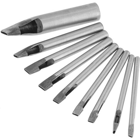 Kit de poinçons ovales en cuir 2mm, 9 pièces pour maroquinerie et projets DIY (1/5)